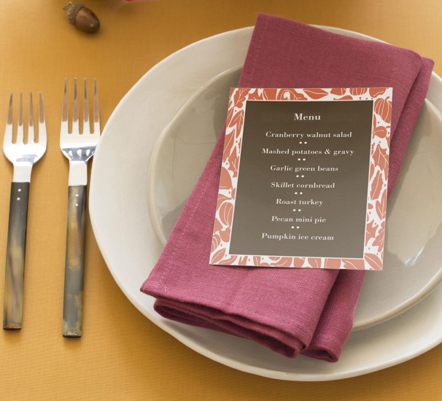Avery personalised table menus