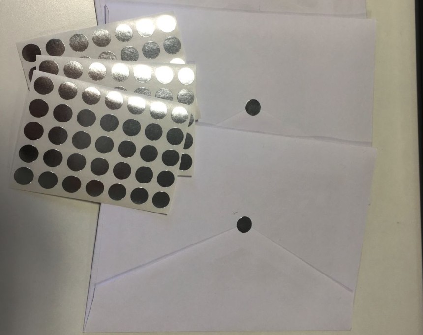 seal your envelopes with a small pack label