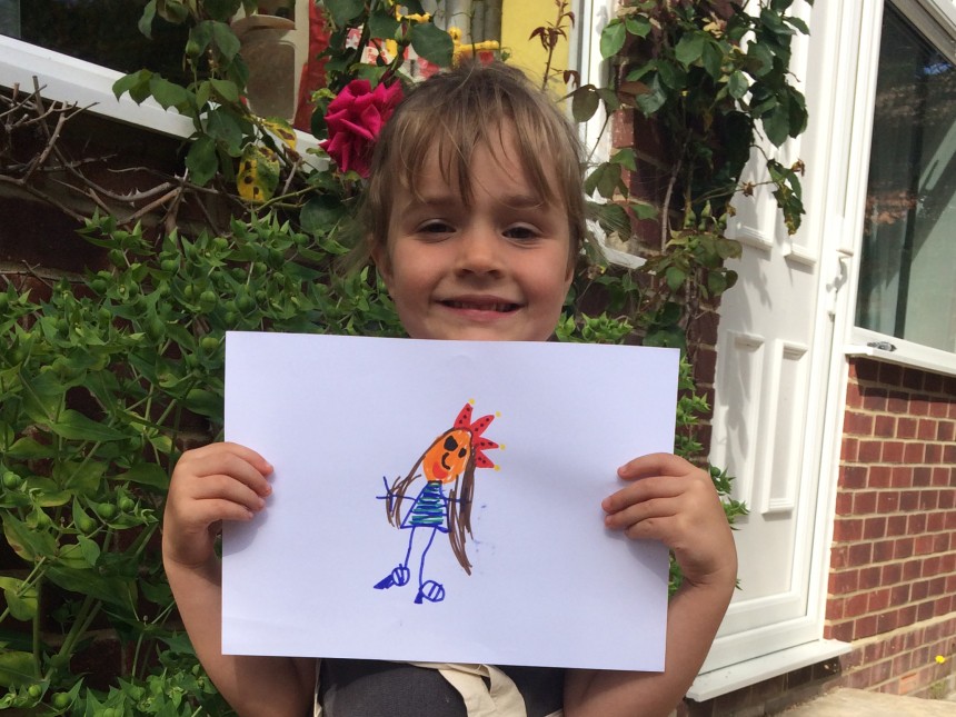 Child's drawing of her teacher