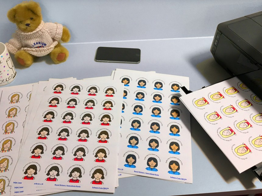Avery Reward Stickers printed with Twinkl Avatar designs