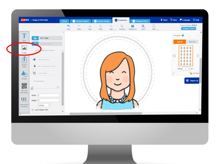 How to add an image in Avery Design & Print