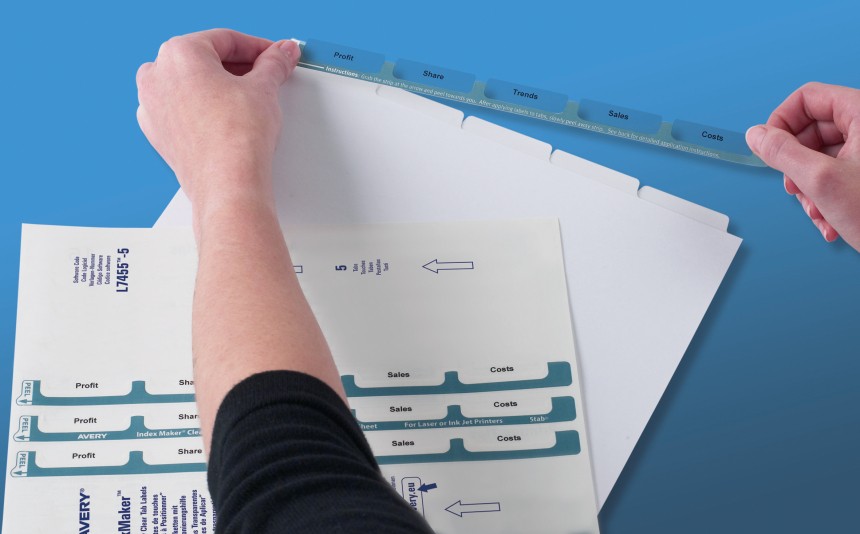 peel off the easy apply strip and align your dividers to ensure your label align correctly
