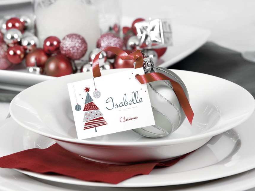 Avery Business Cards make great place names for Christmas Day
