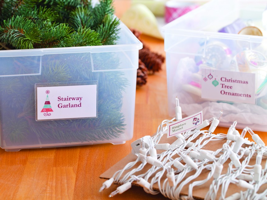 Organise Christmas decorations with Avery Labels