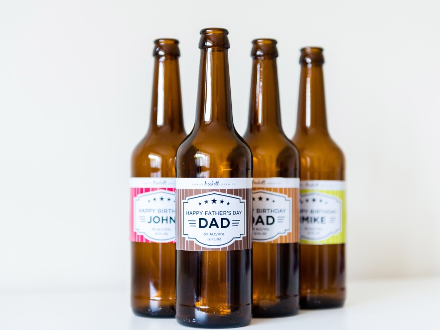 Avery Bottle Labels personalised using Design & Print