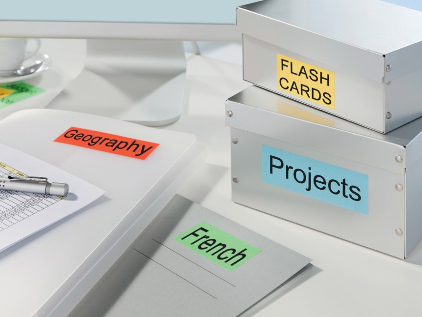 Use Avery labels to organise School Work