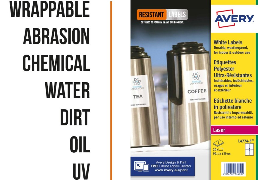 white resistant labels