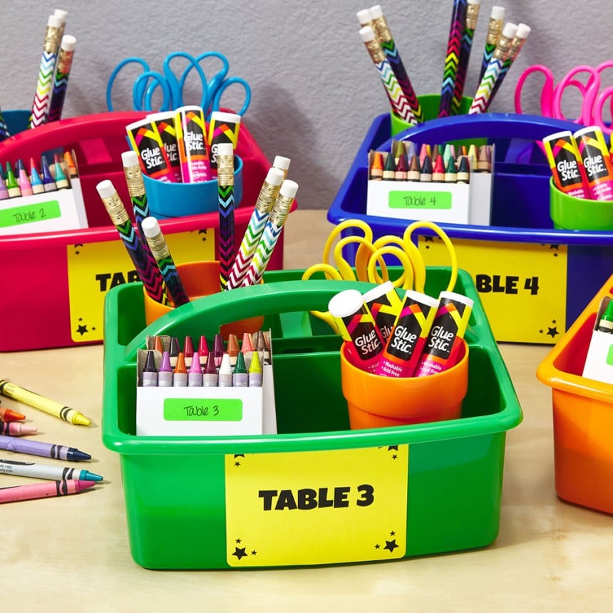 Use Avery Labels to organise Classroom supplies