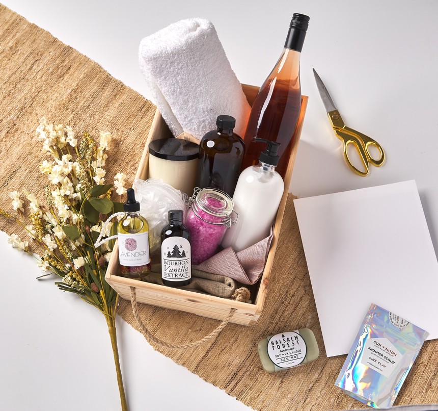 christmas 2020_diy gifts_hampers_spa basket