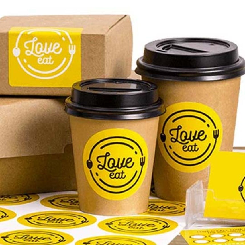 Logo stickers for food packaging