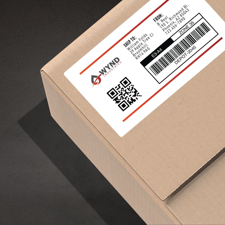 QR code and Barcode on Parcel