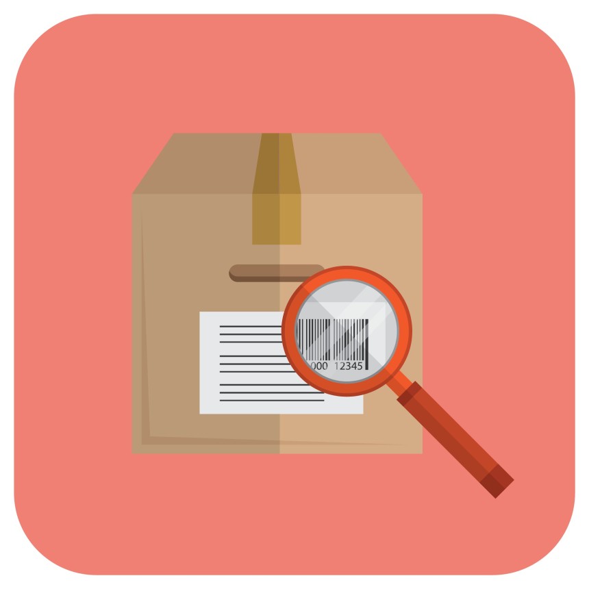 Magnified Barcode on Parcel