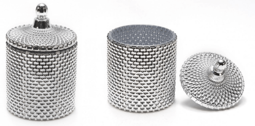 geo silver candle holder luxury london