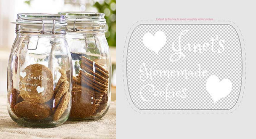 Cookie jars white underprint clear labels