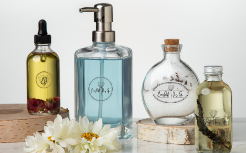 Clear perfume labels