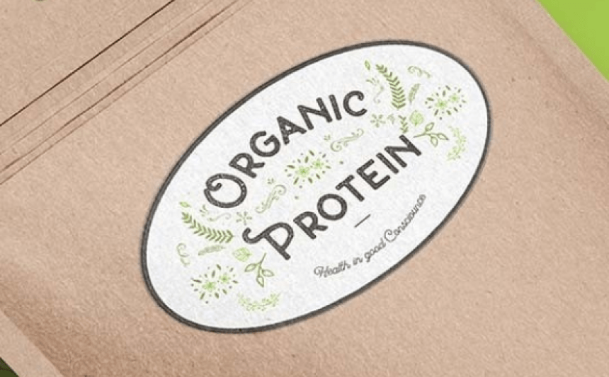 Oval label organic protein