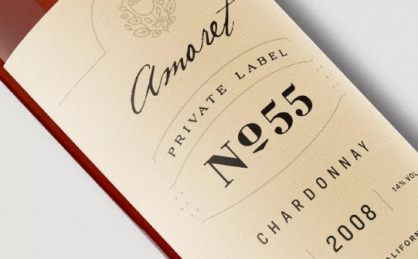 Cream antique paper wine label 