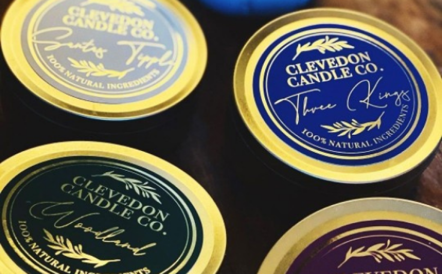 Clevedon candle co gold labels