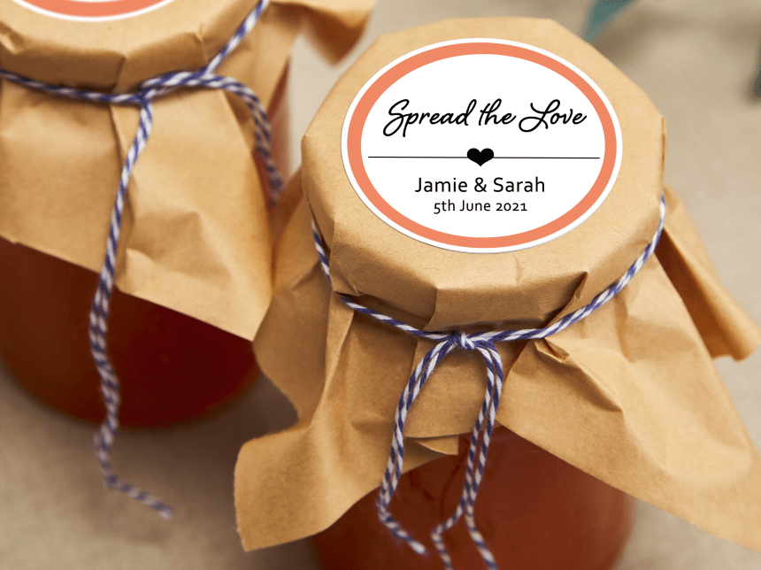 Avery Wedding favour stickers_jam jars