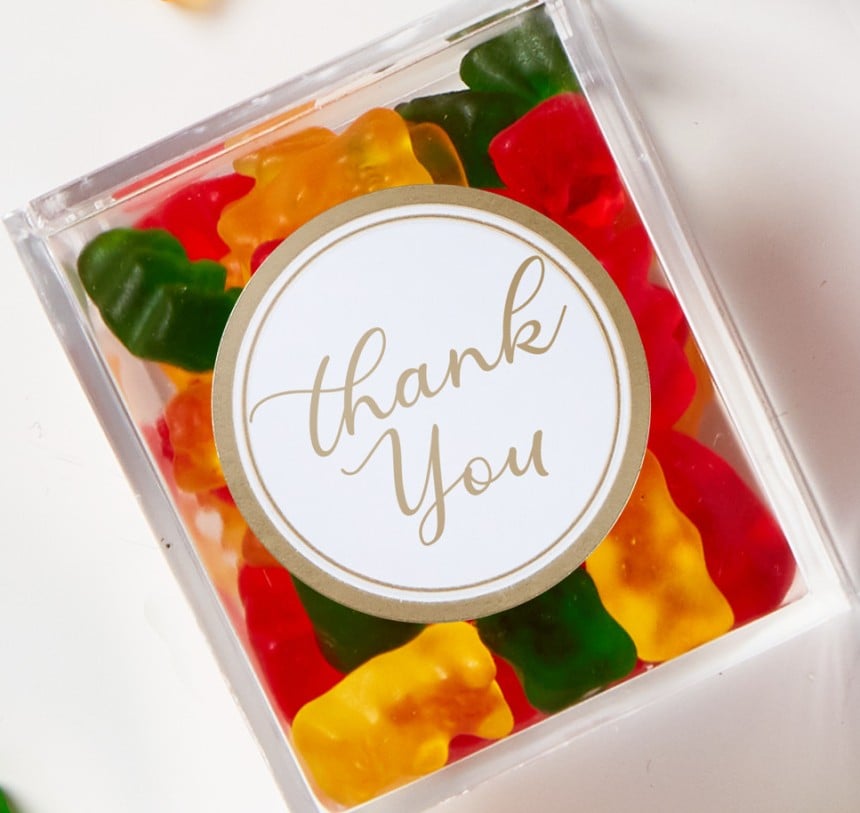 Avery Wedding thank you stickers