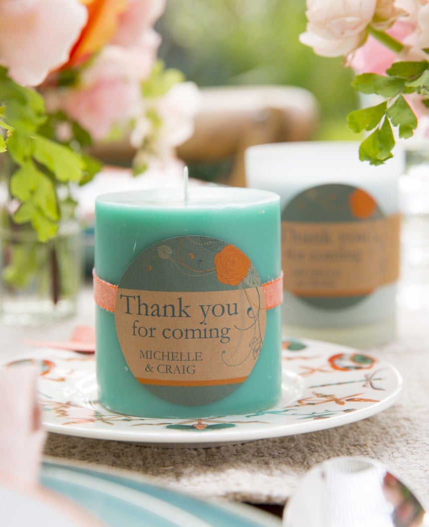 Avery wedding favour labels_candles