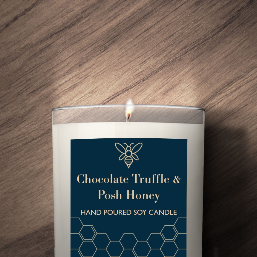 Avery Candle Label with Honeycomb Design