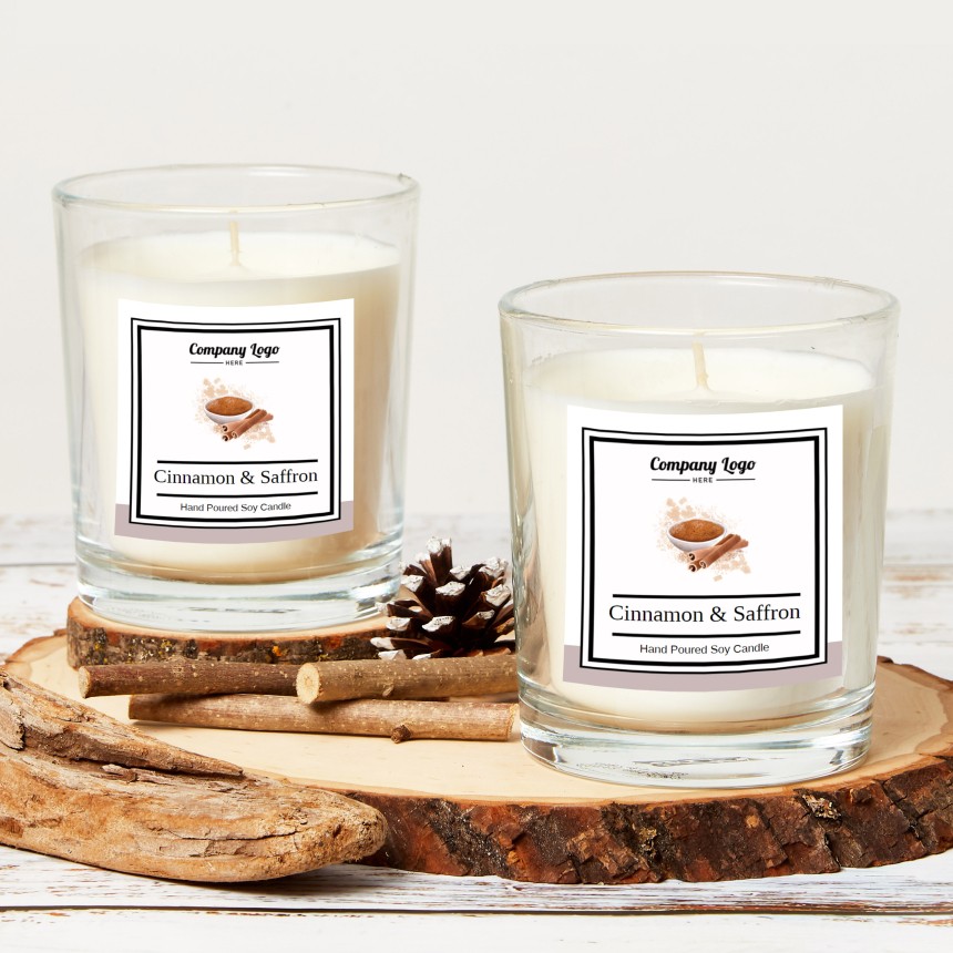 Avery Cinnamon & Saffron Candle Label design