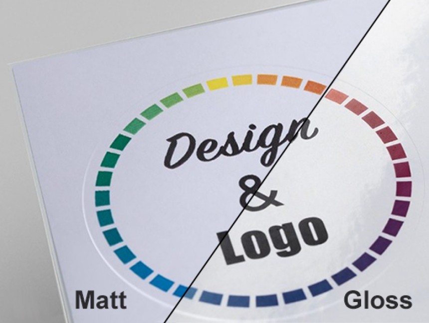 Clear Sticker Printing - Gloss or Matte Finish Options