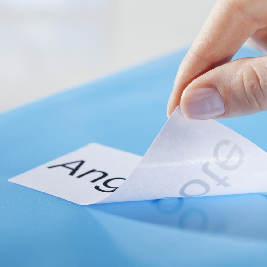 Label being removed