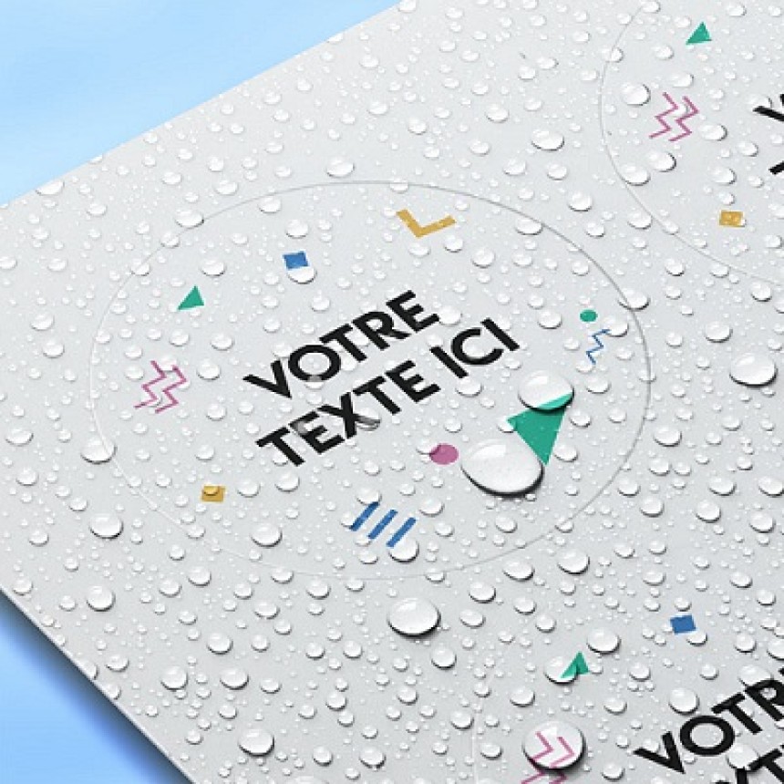 Waterproof labels - waterdrops