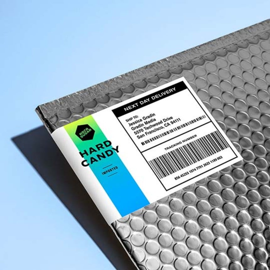Shipping Label on Package