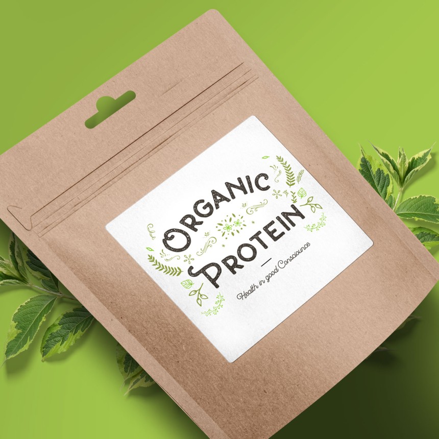 Recycled Paper Labels Organic Protein Green 