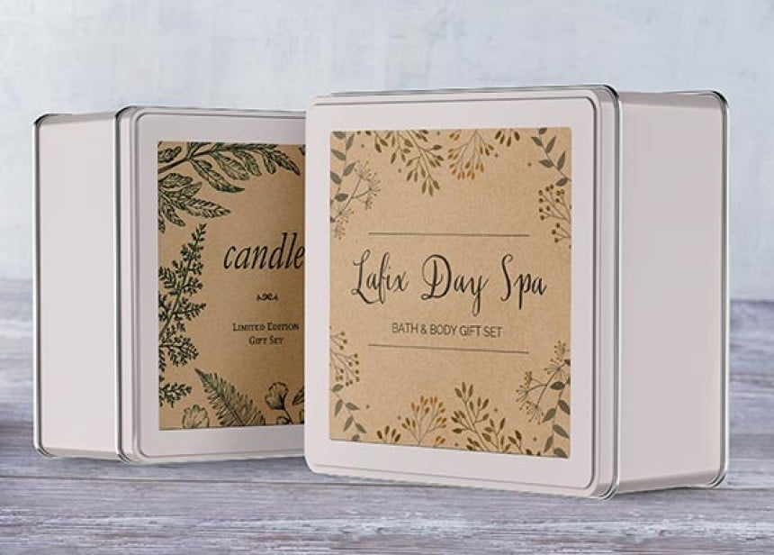 Brown paper kraft label spa day kit