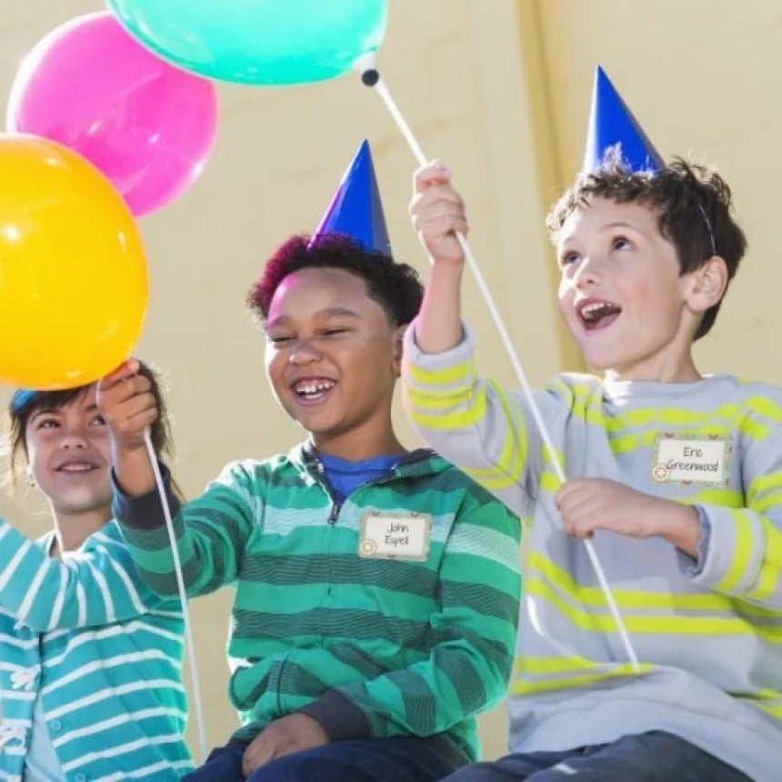 Children's birthday party name badges