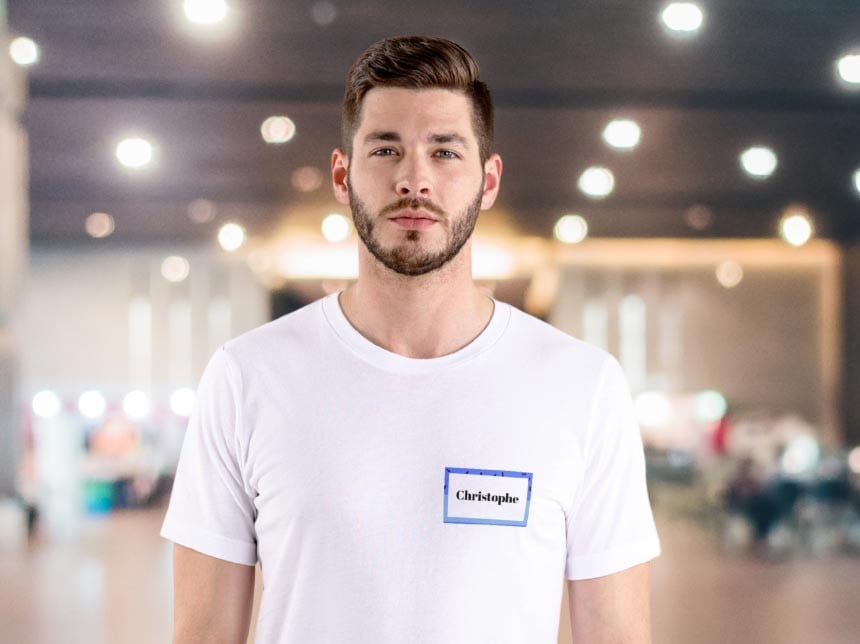 Sticky name badges for trade shows