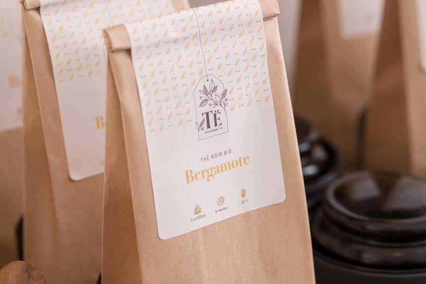 Paper labels for tea bag packaging