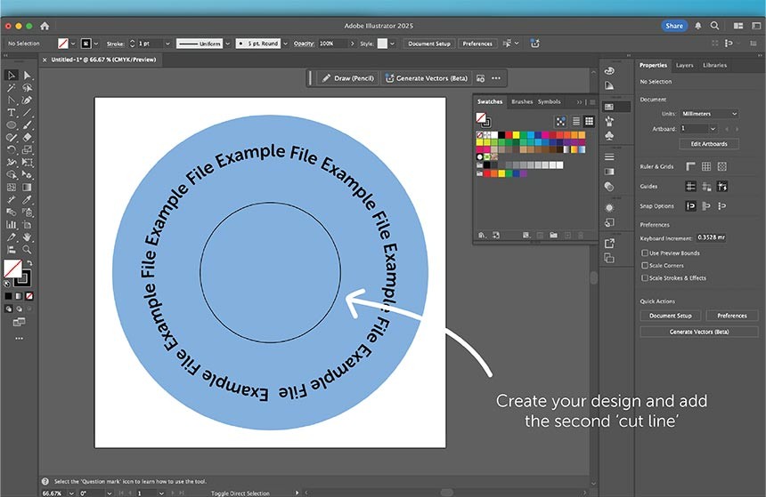 Cut-outs create your design with second cutline