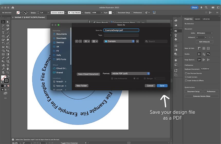 Cut-outs save as PDF