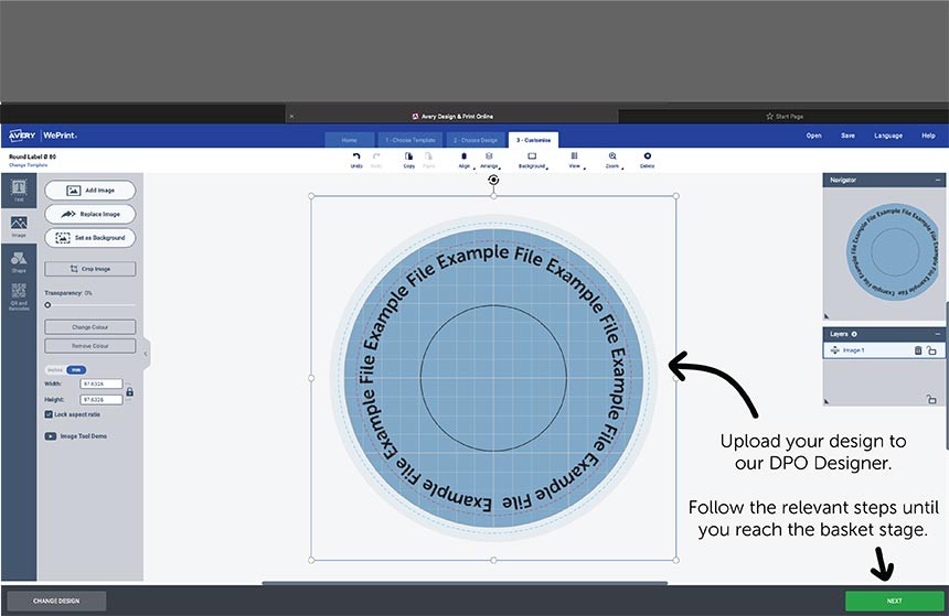 Upload your Cut-out deign to DPO