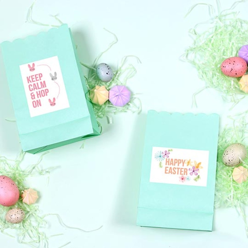 Easter sweet bag printed labels