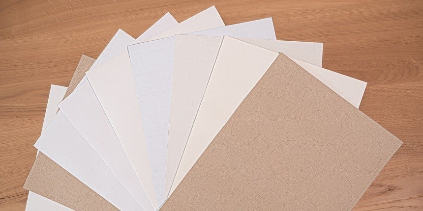 blank sheet labels on desk materials