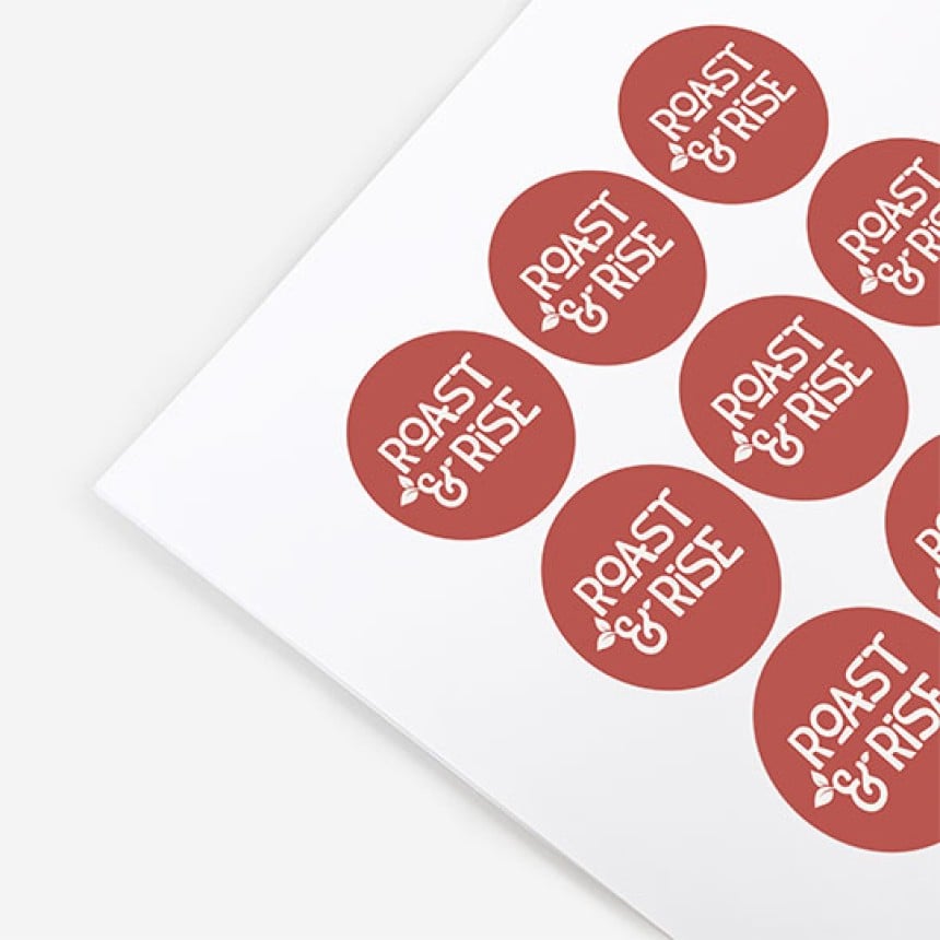 custom printed branded coffee sheet labels