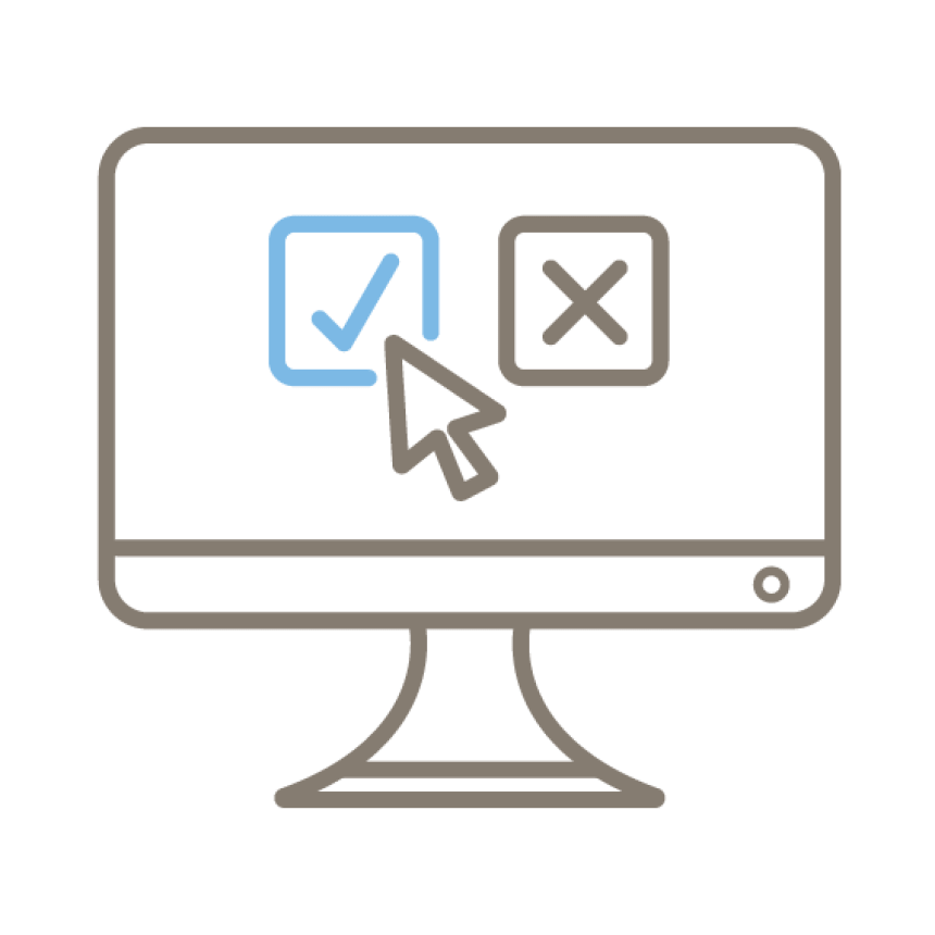 Artwork check computer screen check boxes