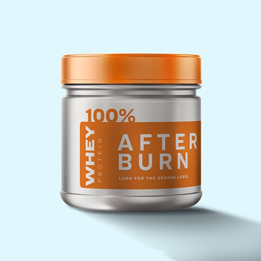 Whey powder supplement jar