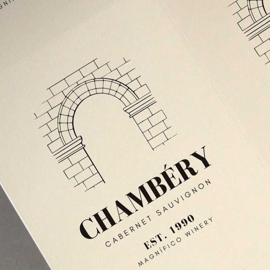 Cream paper wine sheet label