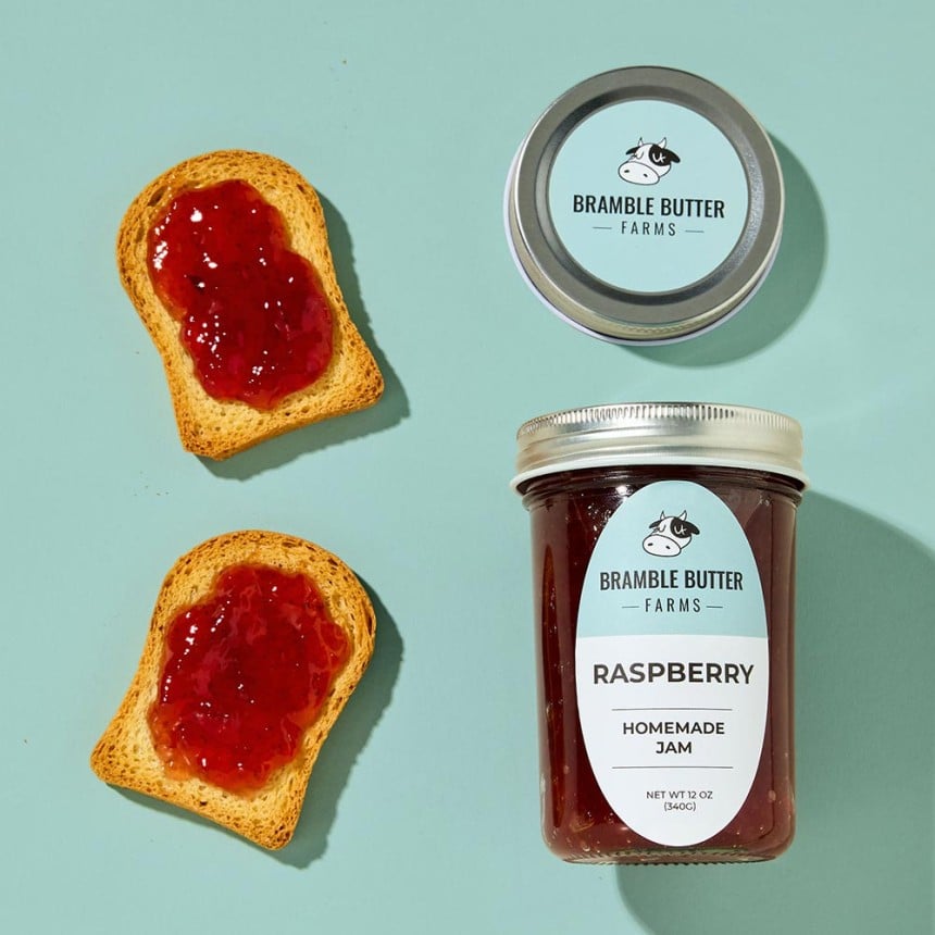 Raspberry homemade jar labels
