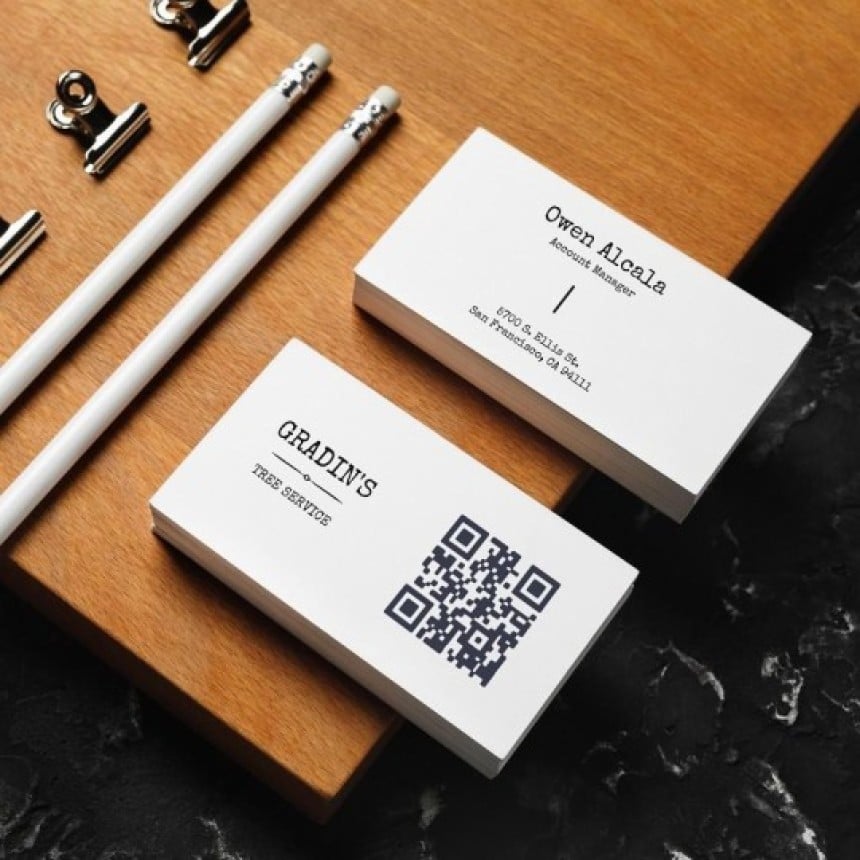 Business card with QR code