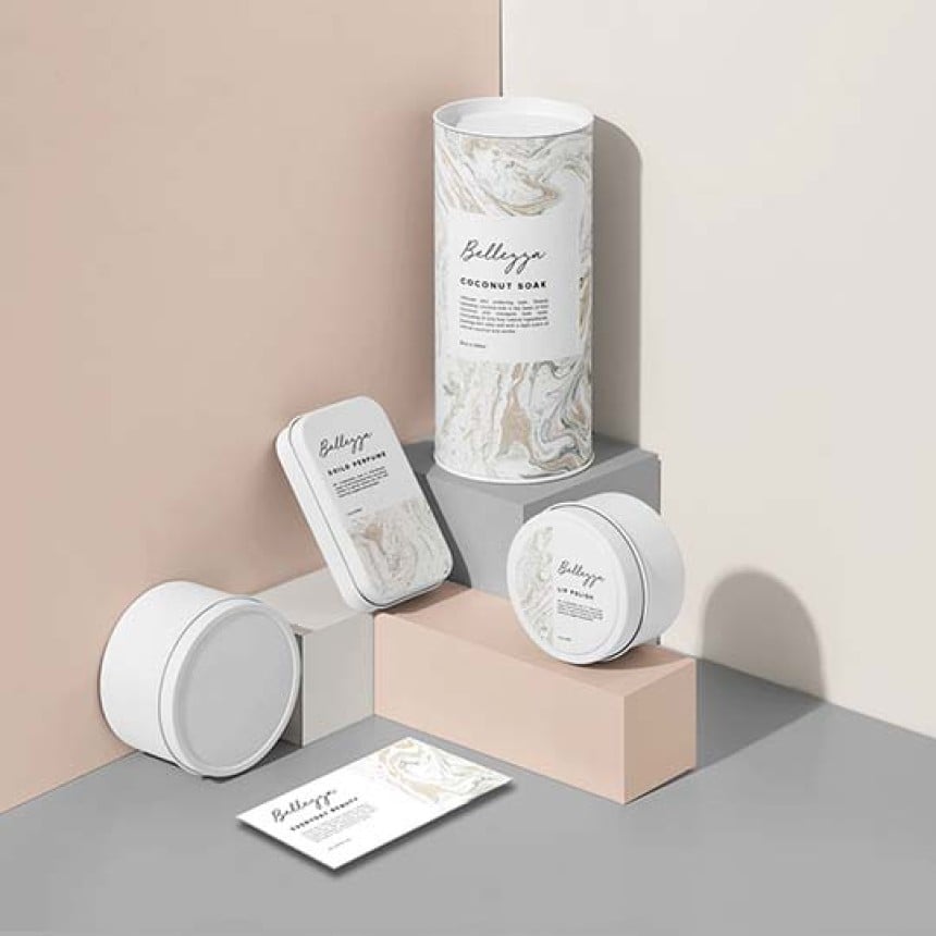 Branded business stickers on packaging