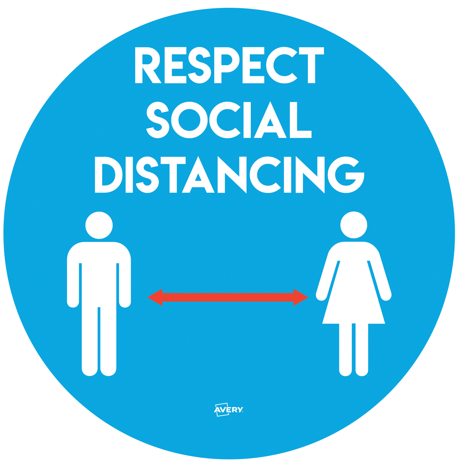 COVID/Coronavirus Practise Social Distancing Circular Label Sign