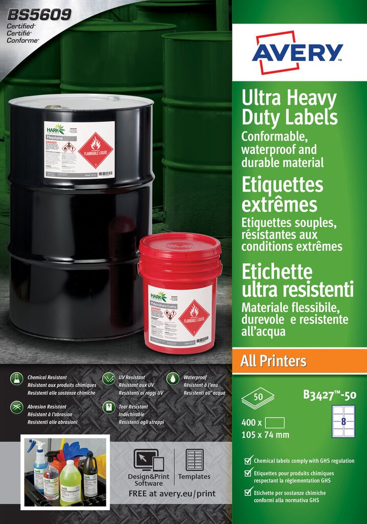 Ultra Resistant Labels B3427 50 Avery